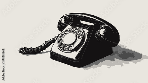 Vintage Rotary Telephone with Cord.