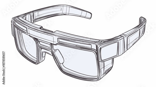 Virtual Reality Goggles Futuristic Design Concept.