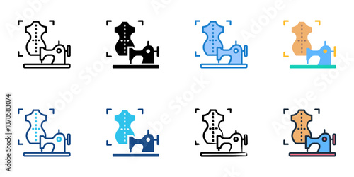 Dressmaking icons set multiple style collection. Editable stroke 
