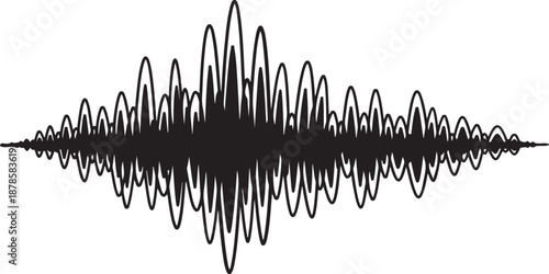 Sound wave pattern on a white background illustration design