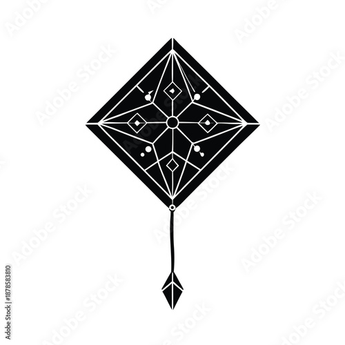 Traditional Malay Wau Kite With Gold Accents