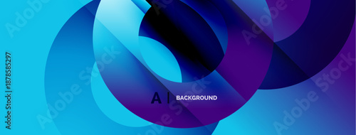 Abstract fluid shapes, vibrant blues, purples create dynamic background. Modern design, smooth gradients, flowing forms present visual appeal.
