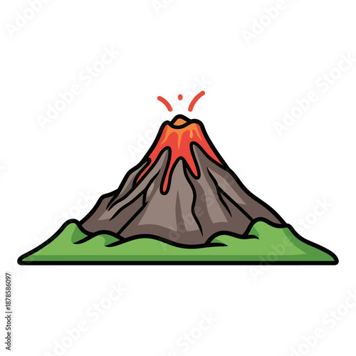 Obraz na płótnie Volcano Erupting with Lava and Smoke.