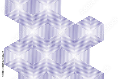 Soft purple hexagon abstract background with glowing gradient depth. Modern honeycomb geometry creates a clean digital composition. Editable vector backdrop for technology, science, and corporate desi