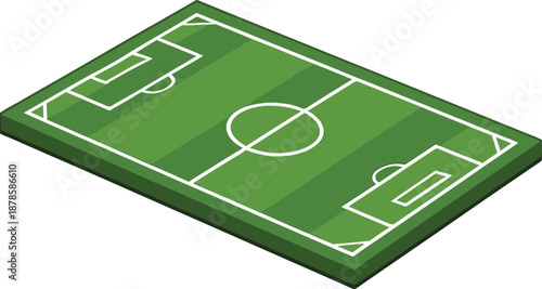 3D Football Field Icon graphic illustration