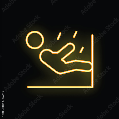 Neon yellow airbag dashboard warning light symbol indicating danger while driving