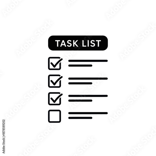 Task List with Checked Boxes and Checklist.