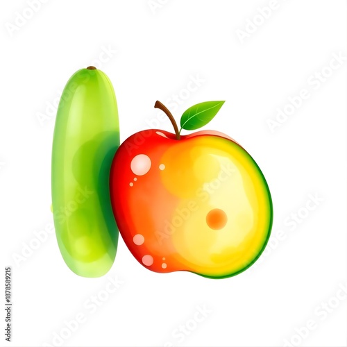 3D watercolor fruits