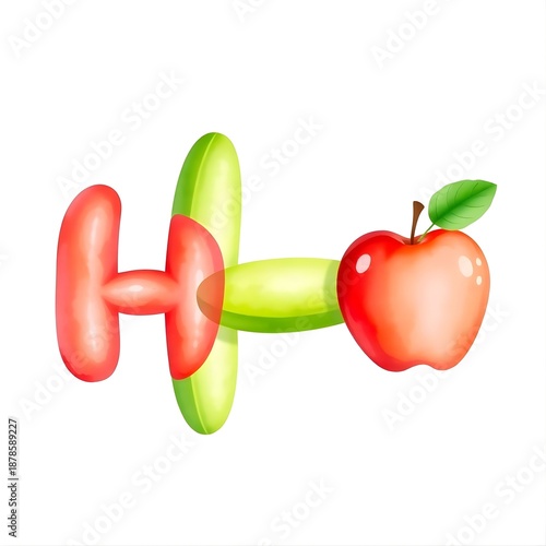 3D watercolor fruits