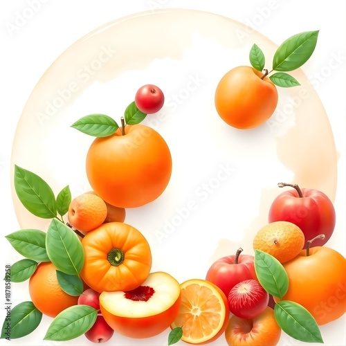 3D watercolor fruits