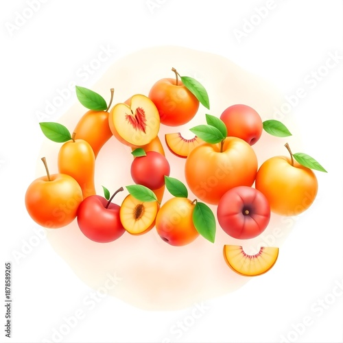 3D watercolor fruits