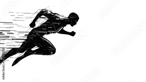Silhouette of a Man Running Fast.