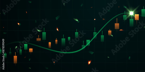 business vector illustration design Stock market charts or Forex trading charts for business and finance ideas.