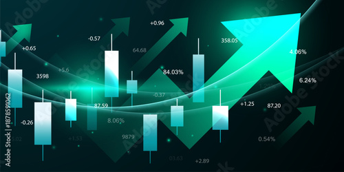 business vector illustration design Stock market charts or Forex trading charts for business and finance ideas.