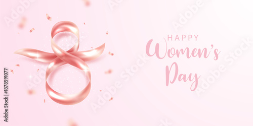 Women's Day poster or banner 8 March. Promotional and shopping template design for love and women's day concept.