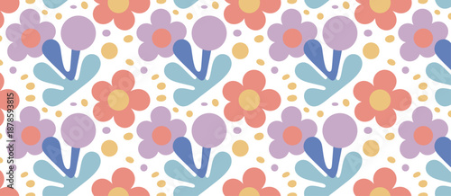 Seamless pastel spring floral pattern.
