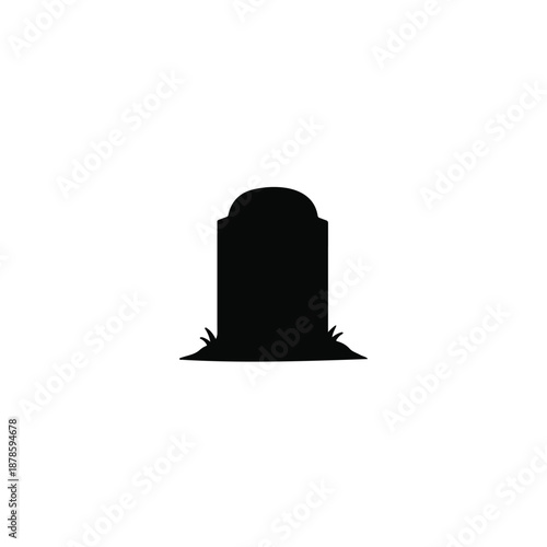 Gravestone silhouette vector flat illustration design.