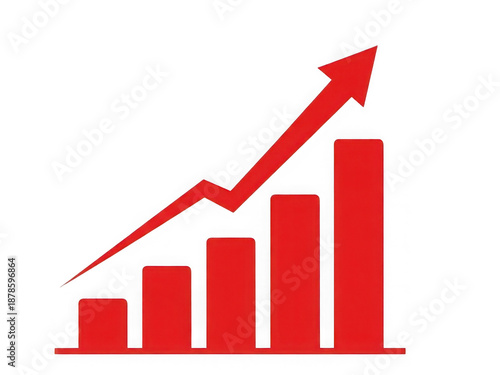 Red graph showing upward trend with arrow, isolated on transparent background Free Download Red graph showing upward trend with arrow, isolated on transparent background - GFXLoad