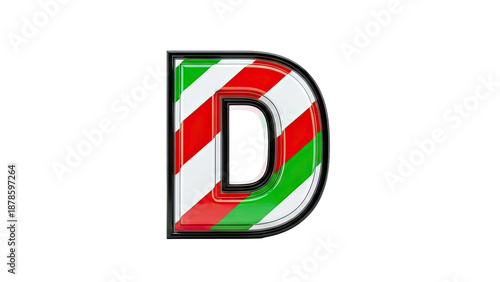 Letter D with Red, Green, and White Stripes Free Download Letter D with Red, Green, and White Stripes - GFXLoad
