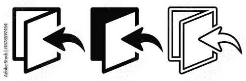 Modern document transition icons for business presentations,Add document icon for mobile concept and web design.