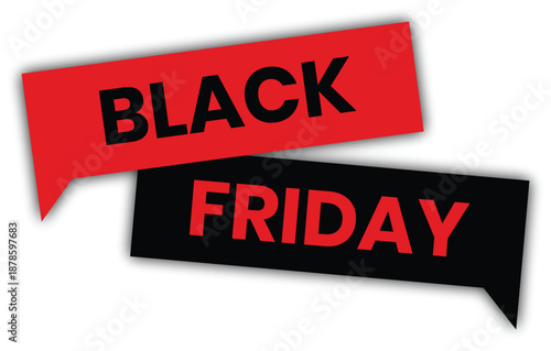 Black Friday promotional label design in bold style. Modern sale banner typography for retail discounts and seasonal marketing. Ideal for ecommerce ads, posters, and online campaigns.