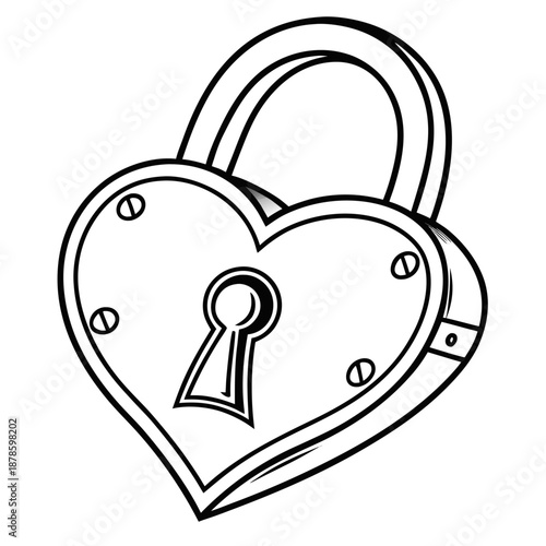 A single heart-shaped balloon on a string, minimalist thin line art vector. Floating effect, clean black lines, isolated on white, party and love theme.