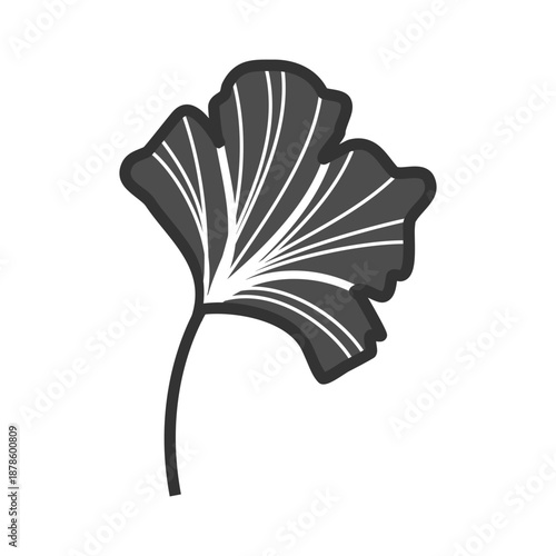 Zen Style Ginkgo Leaf Illustration for Yoga and Wellness Identity
