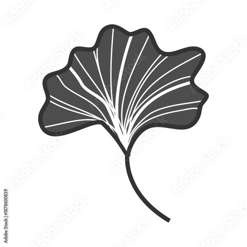 Zen Style Ginkgo Leaf Illustration for Yoga and Wellness Identity
