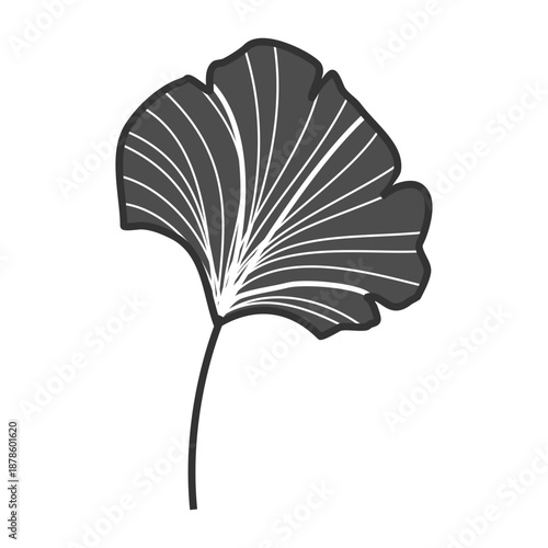 Zen Style Ginkgo Leaf Illustration for Yoga and Wellness Identity
