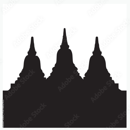 silhouette of temple