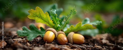 Acorns on the ground signify new growth and potential ahead.