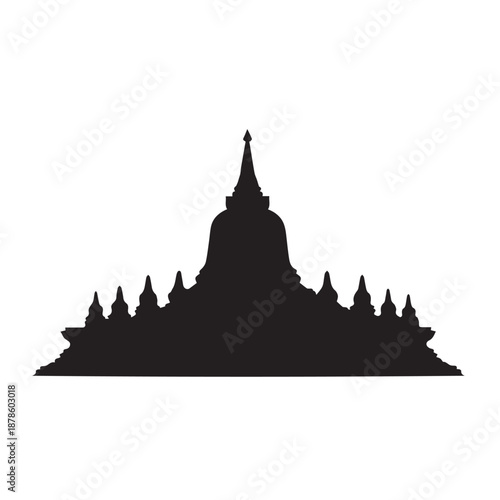 silhouette of temple