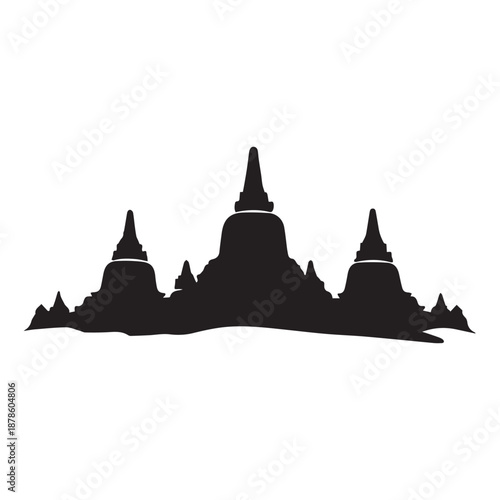 silhouette of a temple