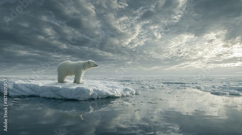 Wallpaper Mural Polar Bear on Shrinking Ice Floe Highlighting Climate Change Impact Torontodigital.ca