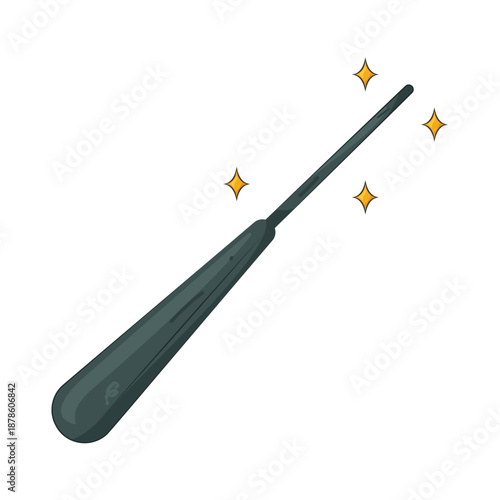 Illustration of Magical Wand with Sparkles