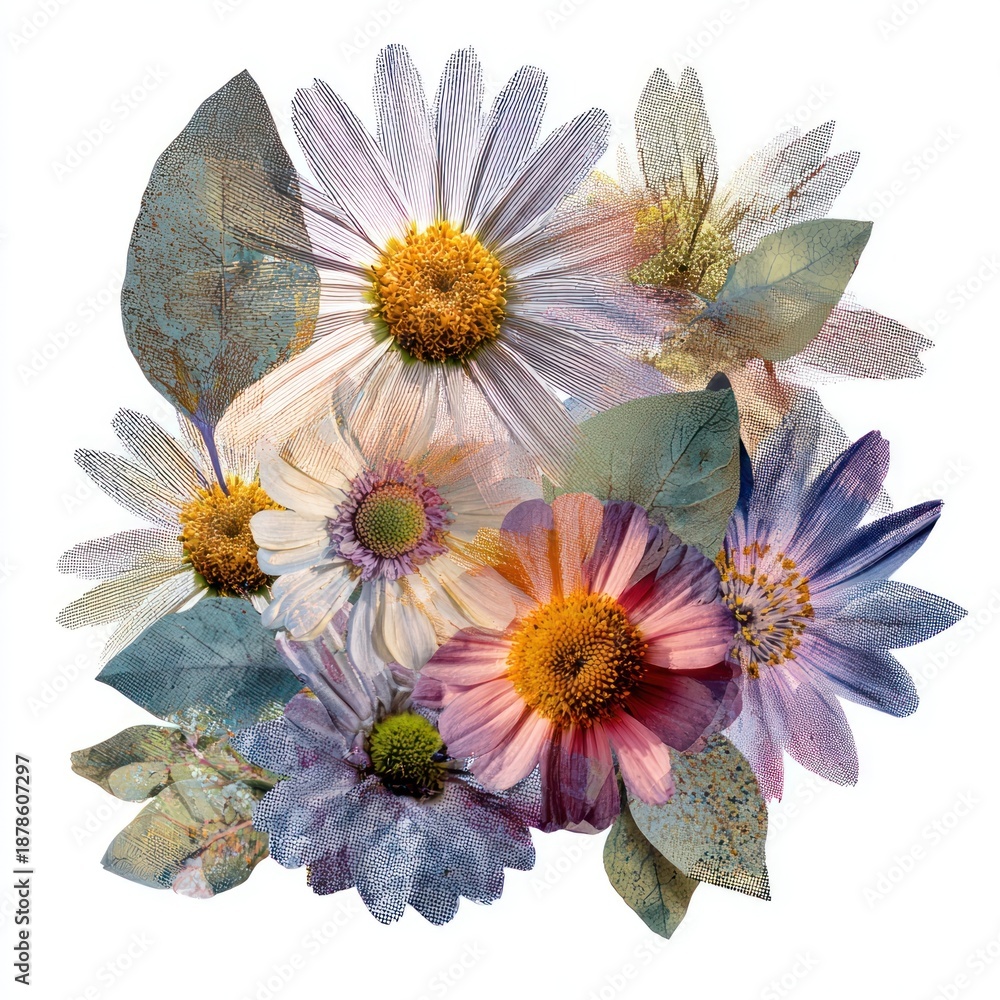 Fototapeta premium Vibrant floral digital art