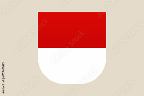 Indonesian Flag Shield Icon displaying the national symbol of Indonesia in a simple flat vector design.