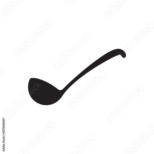 Food ladle silhouette vector art white background