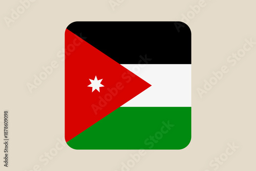 Jordan Flag vector icon designed as a modern app button for web and patriotic graphic design elements.