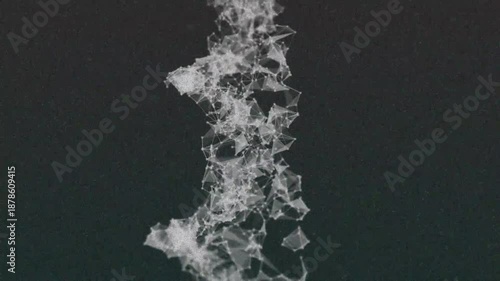 Animation of white dots over green and pink circles