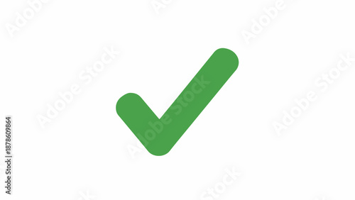 A large green checkmark on a white background (1)