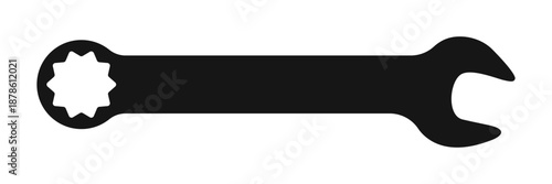 Wrench icon in flat style. Spanner vector illustration on isolated background. Engineering equipment sign business concept.