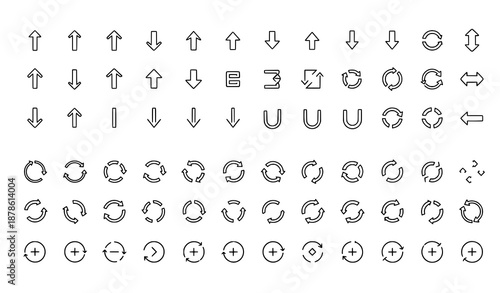 Arrow icon mega set vector arrows for navigation interface and web design
