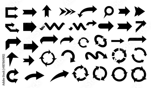 Bold vector arrow collection mega set direction symbols