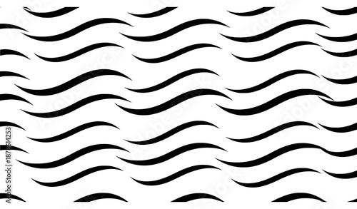Black ocean wave seamless pattern minimal marine background