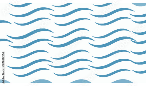 Blue ocean wave seamless pattern minimal marine background