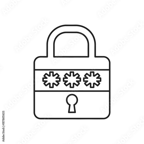 Combination Lock Icon, Security and Protection, Safe Lock Illustration, Privacy and Safety Concept