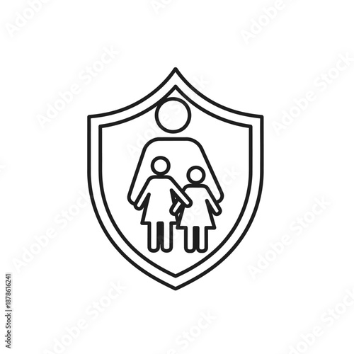 Family Health Insurance Icon – Medical Coverage, Care and Protection