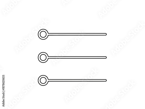 Black and white line drawing of thermometers in a row