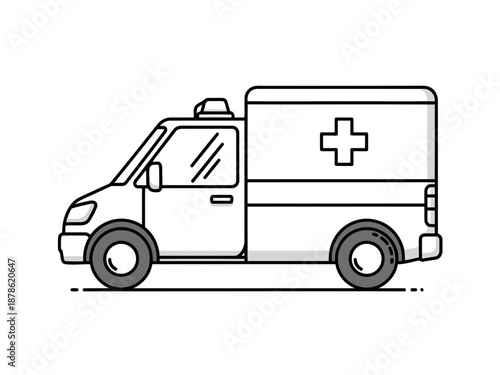 An ambulance on the road